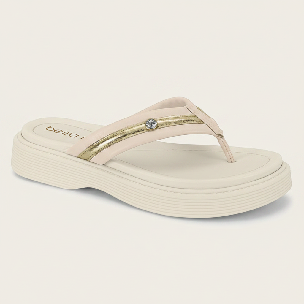Sandalias Crema Beira Rio 8537